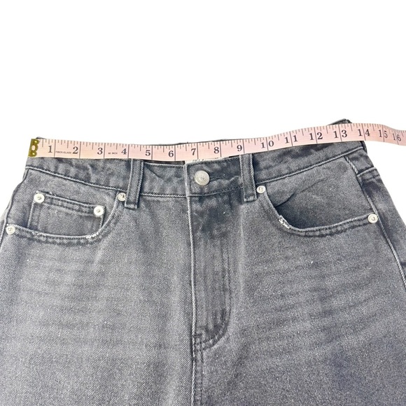 PRINCESS POLLY Zaiden Straight Leg High Rise Washed Black Denim Jeans US 6 - Picture 15 of 15